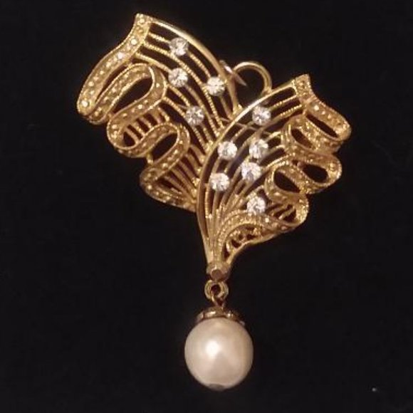 Angel, Pearl, Bow Holiday Brooch/Pins, Three - Picture 4 of 5